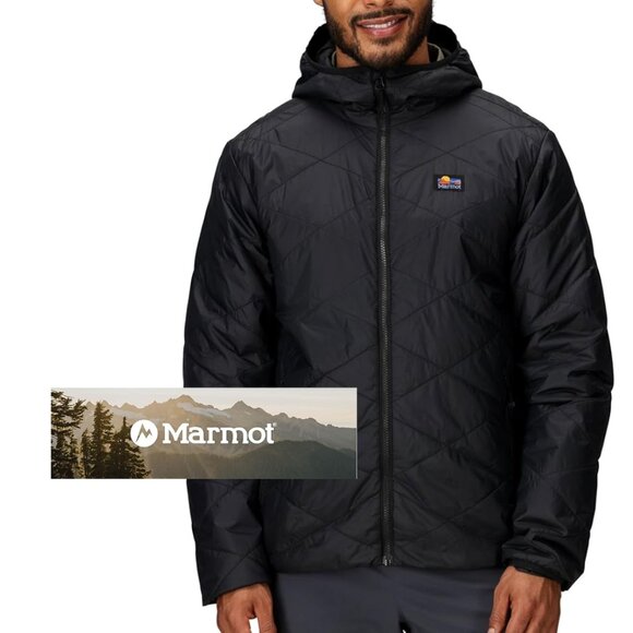 {NWT} MARMOT Men's Onward Insulated Hoody Jacket | M black | packable puffer - Picture 1 of 9